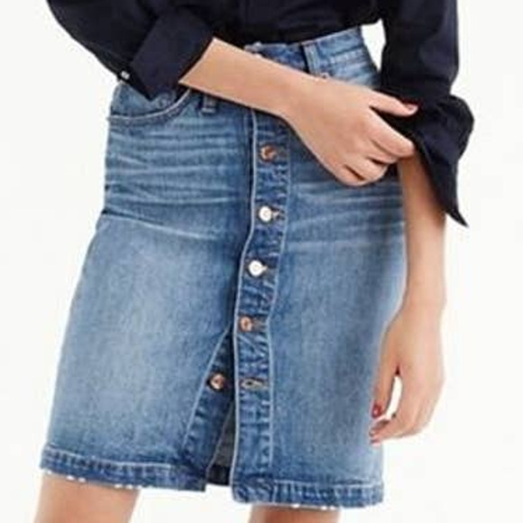 J. Crew Dresses & Skirts - J. Crew Button Front Denim Pencil Skirt Size 27